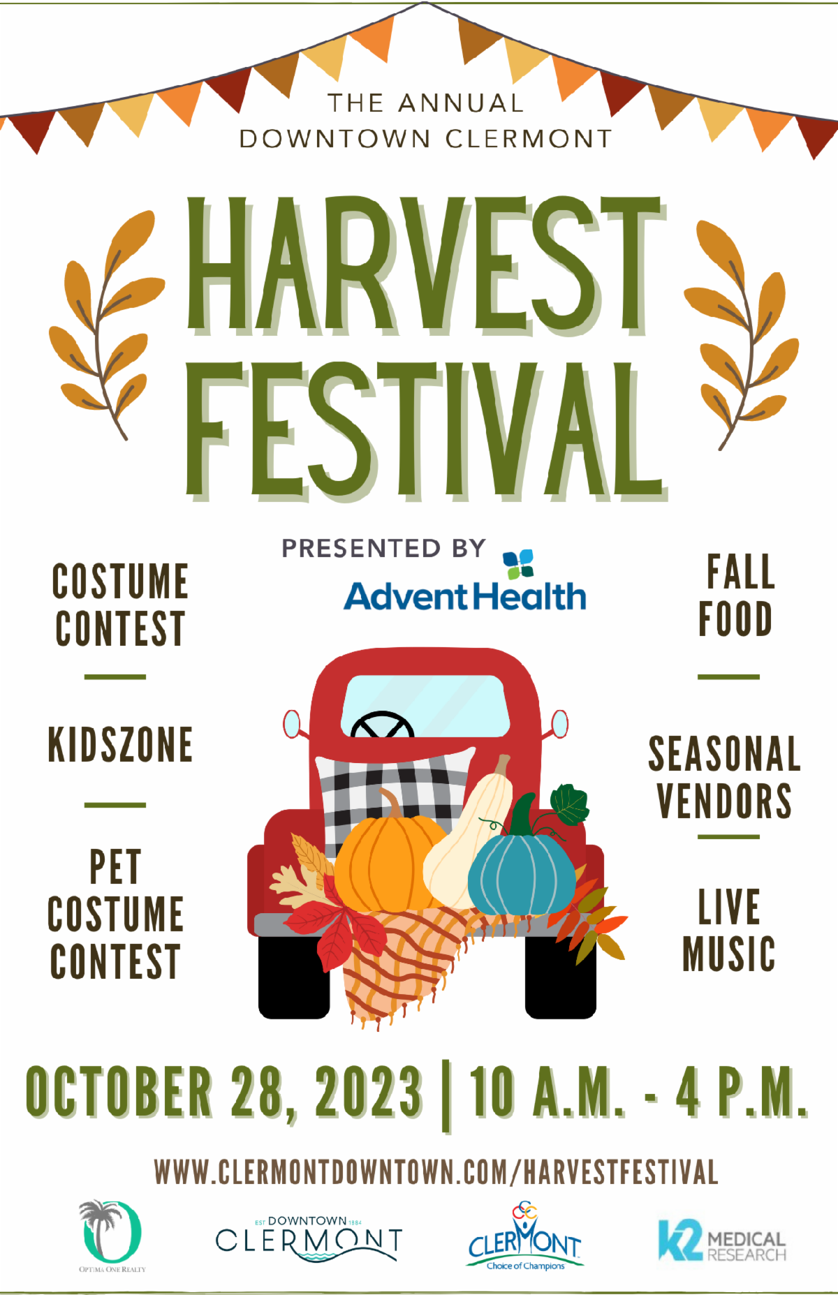 Clermont’s Annual Harvest Festival October 28, 2023. Greater Groves